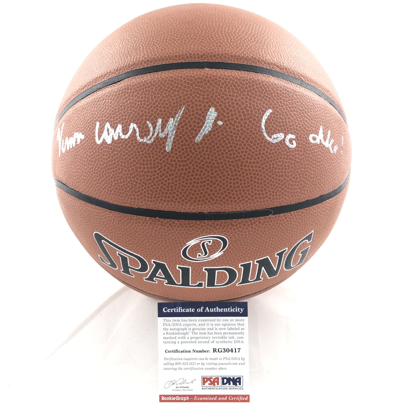 VERNON CAREY JR SIGNED BASKETBALL PSA/DNA DUKE BLUE DEVILS AUTOGRAPHED COLLECTIBLE MEMORABILIA
