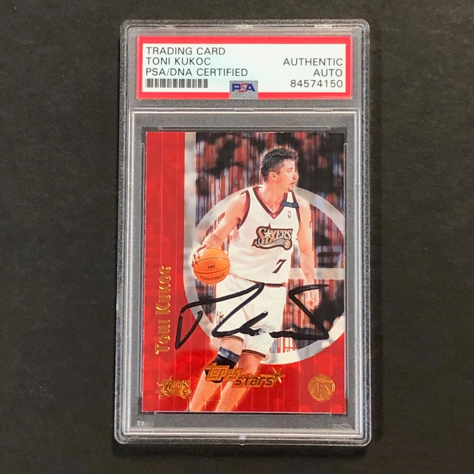 2000-01 Topps Stars #50 Toni Kukoc Signed Card AUTO PSA Slabbed