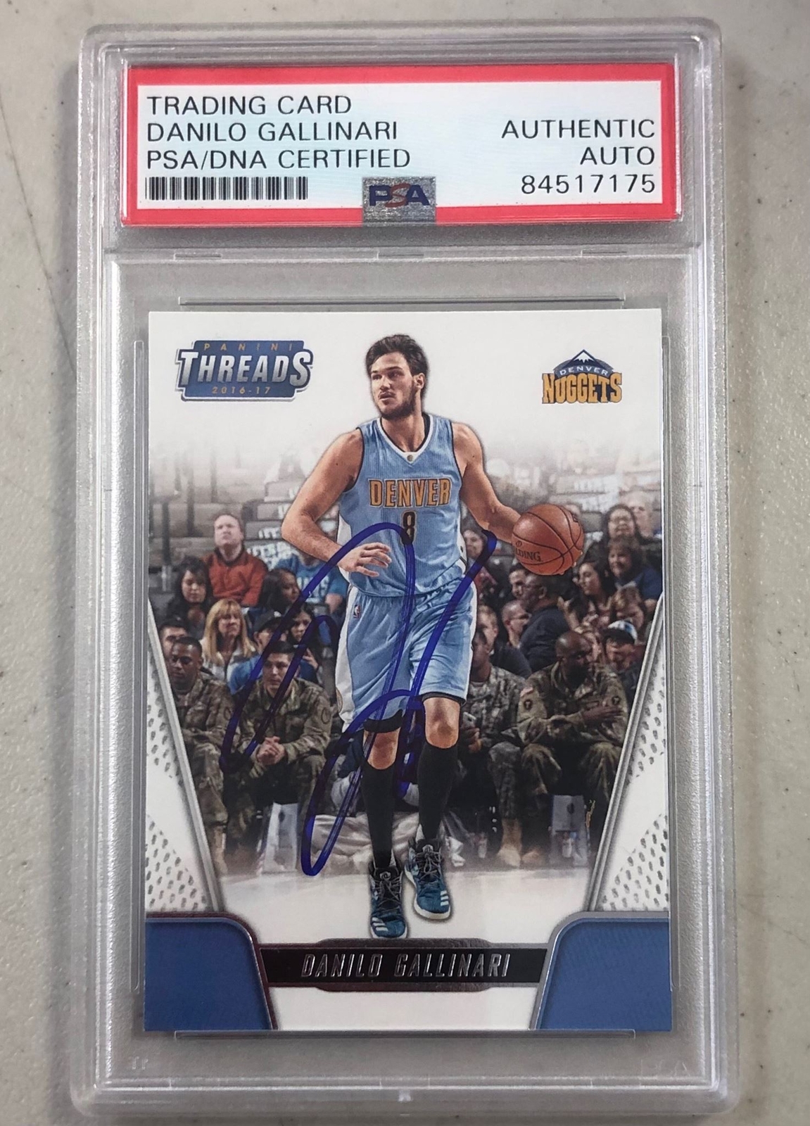 2016-17 Panini Threads #124 Danilo Gallinari Signed AUTO PSA Slabbed Nuggets