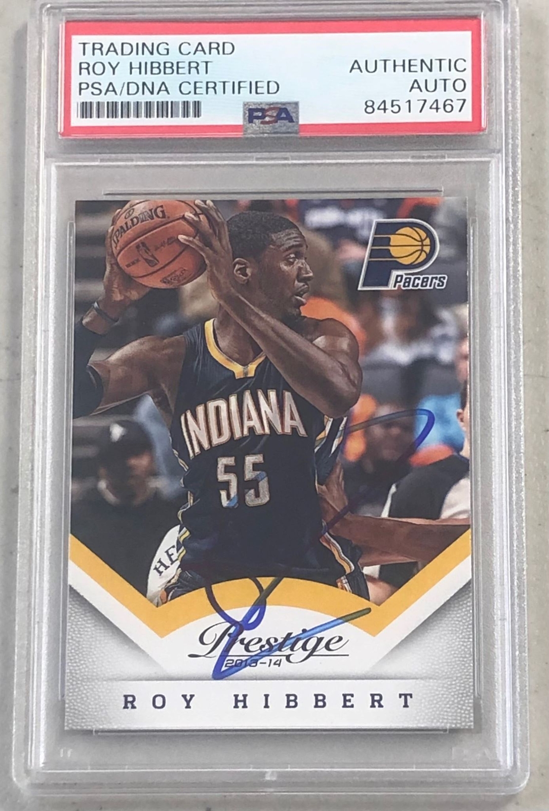 2013-14 Panini Prestige #89 Roy Hibbert Signed Card AUTO PSA Slabbed Pacers
