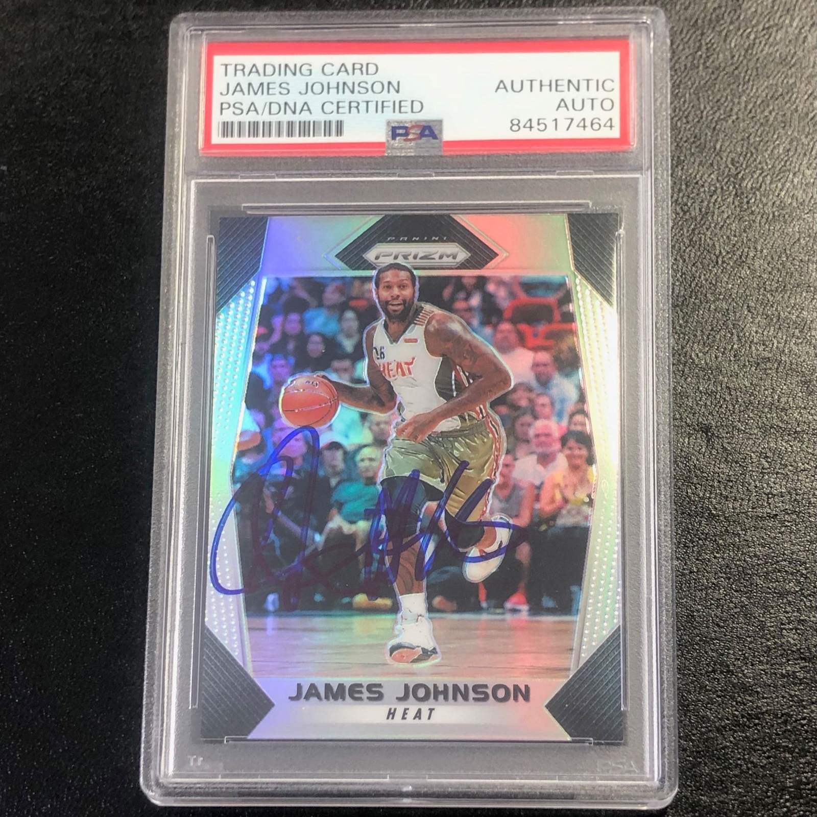 2017 Panini Prizm Silver #59 James Johnson Signed Card AUTO PSA/DNA Slabbed Heat