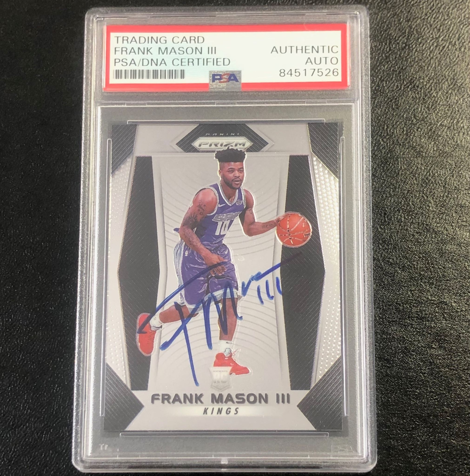 2017-18 Panini Prizm #26 Frank Mason III Signed Card AUTO PSA Slabbed RC Kings