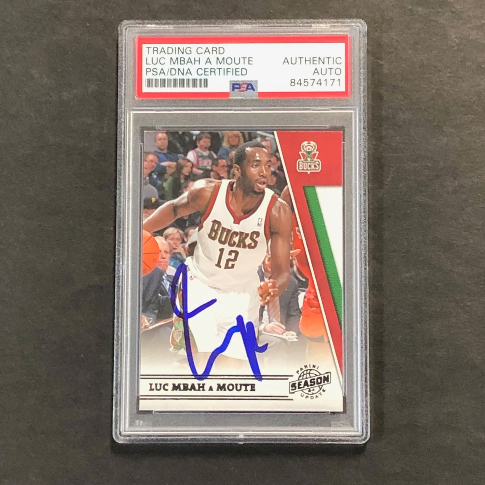 2010-11 Panini Season Update #67 Luc Mbah a Moute Signed Card AUTO PSA Slabbed B