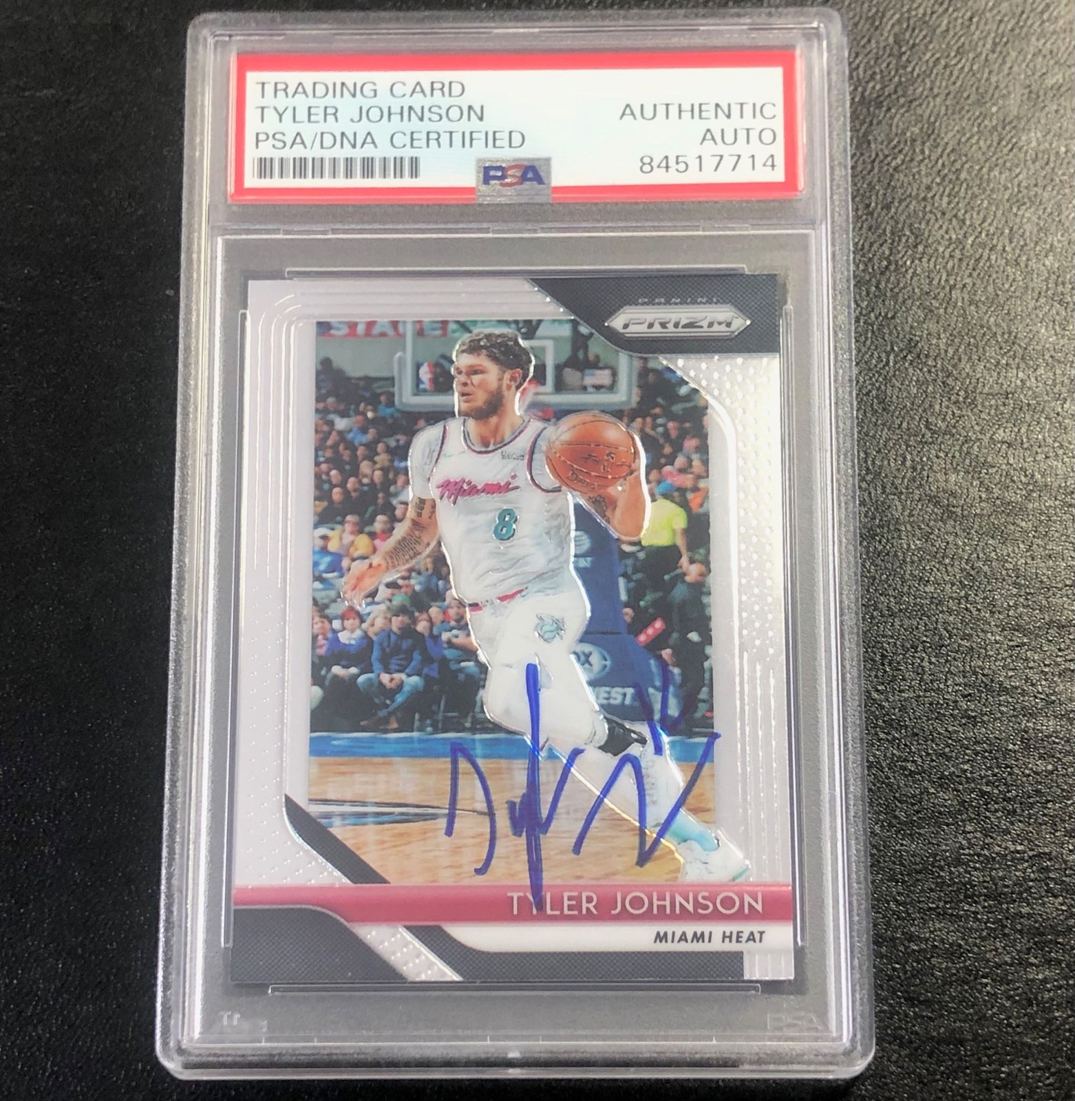 2018-19 Panini Prizm #216 Tyler Johnson Signed Card AUTO PSA Slabbed Heat