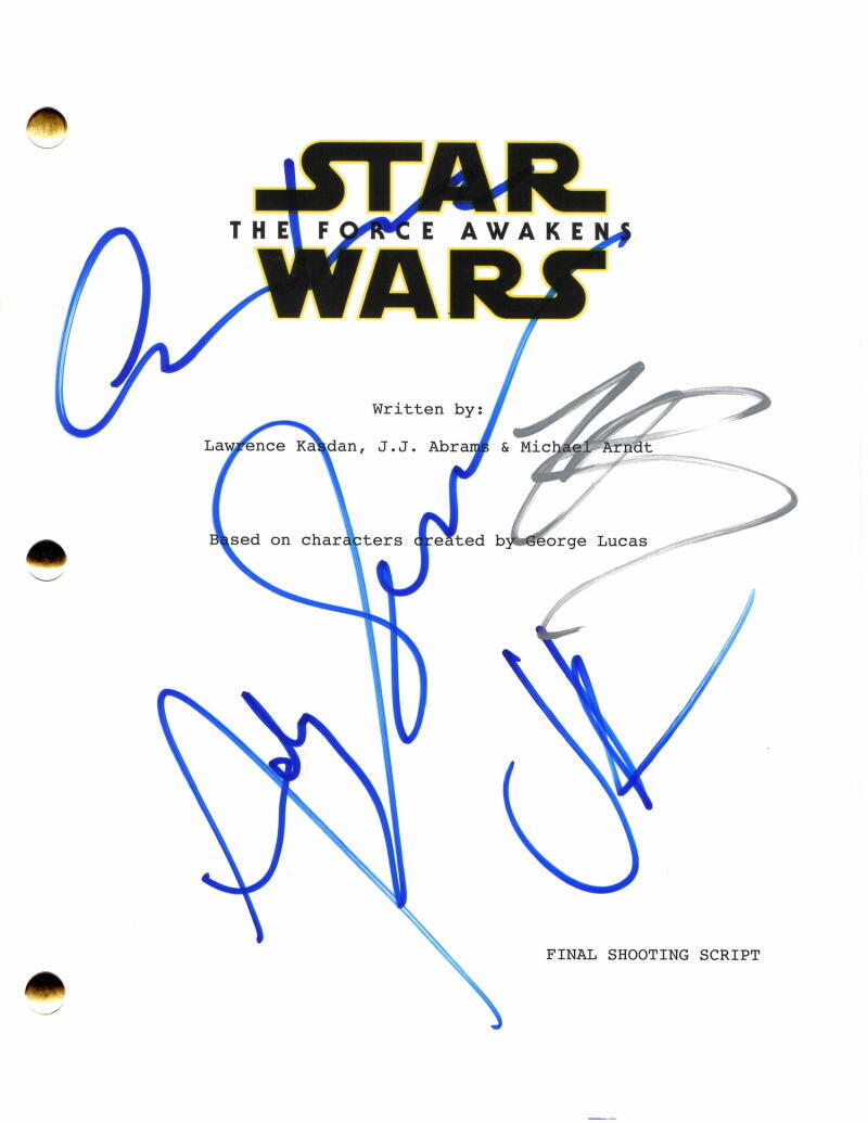 OSCAR ISAAC BOYEGA SERKIS ABRAMS SIGNED AUTOGRAPH STAR WARS FORCE AWAKENS SCRIPT
