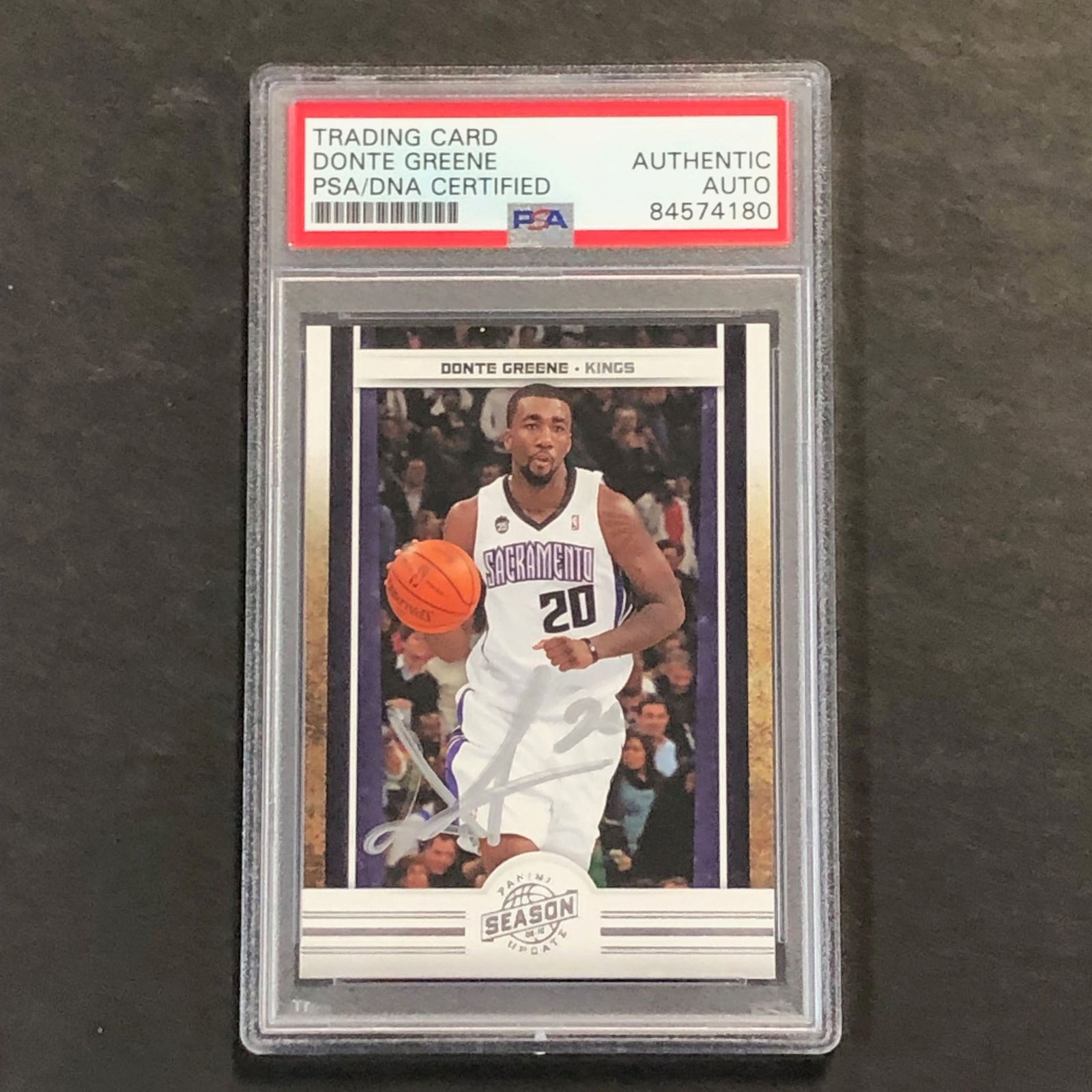 2009-10 Panini Season Update #150 Donte Greene Signed Card AUTO PSA/DNA Slabbed