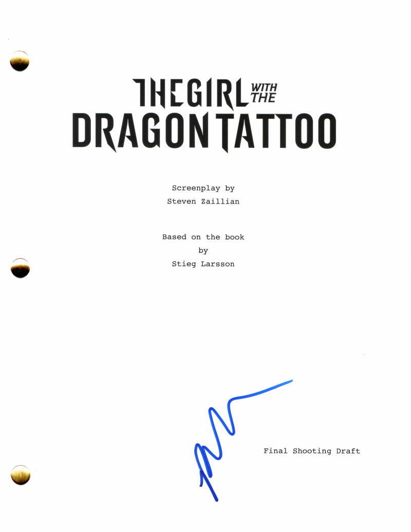 ROONEY MARA SIGNED AUTOGRAPH THE GIRL WITH THE DRAGON TATTOO FULL MOVIE SCRIPT