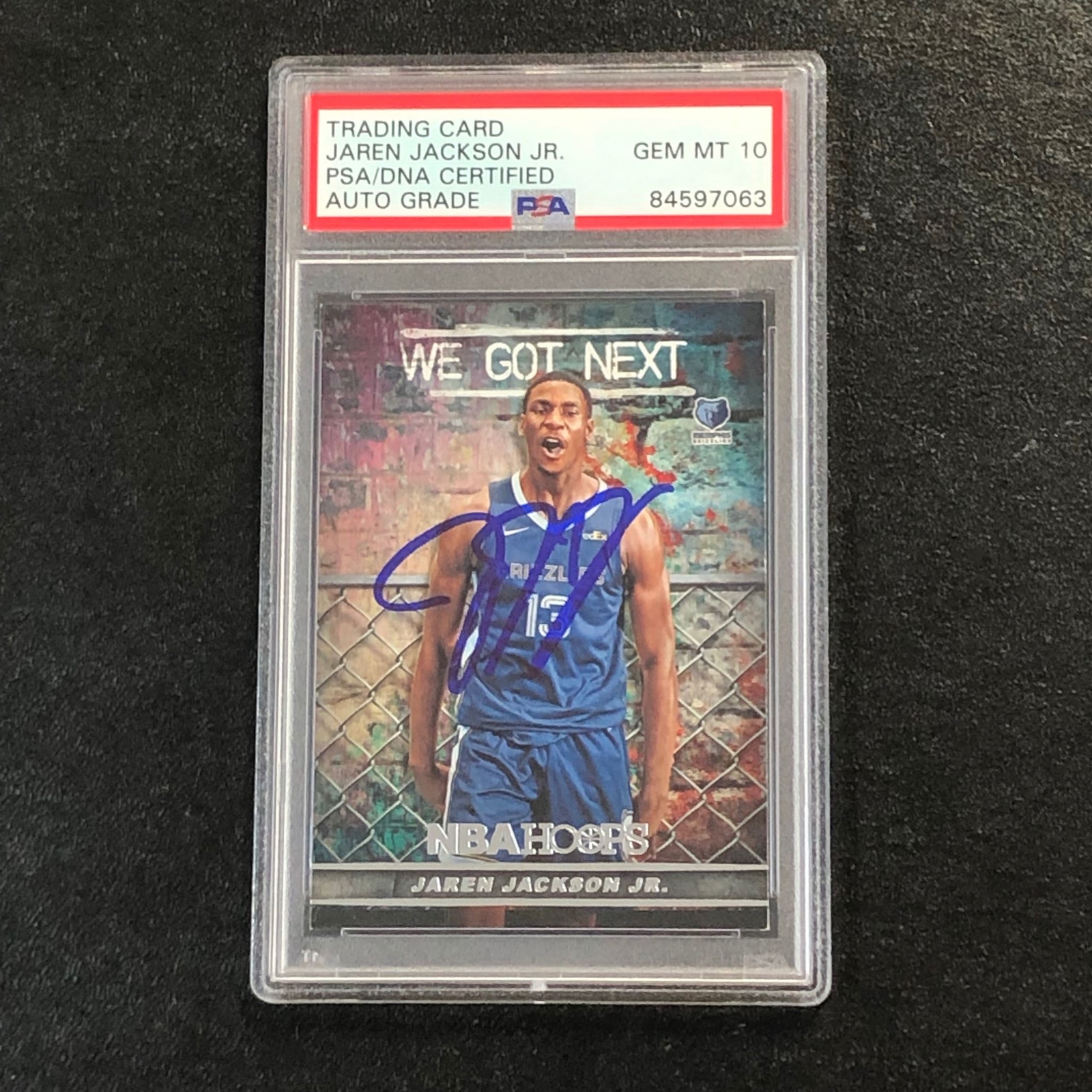 2018-19 NBA Hoops We Got Next #WGN-4 Jaren Jackson Jr. Signed Card AUTO 10 PSA S