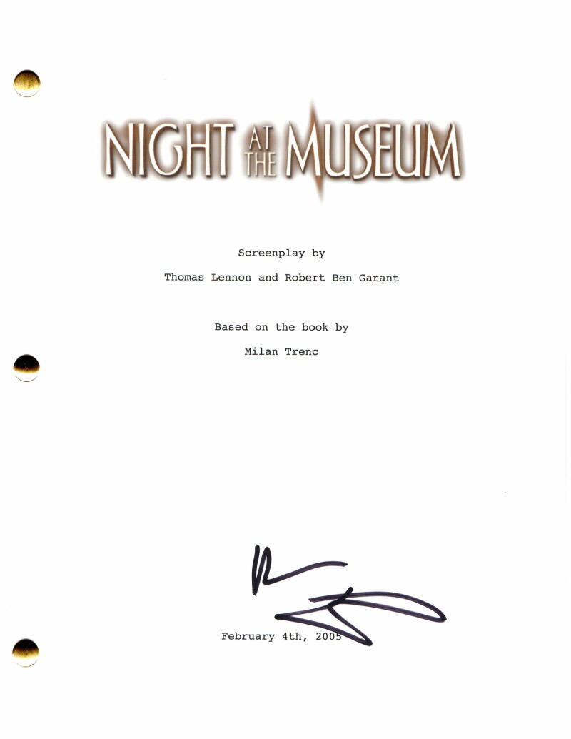 BEN STILLER SIGNED AUTOGRAPH A NIGHT AT THE MUSEUM FULL MOVIE SCRIPT - ZOOLANDER