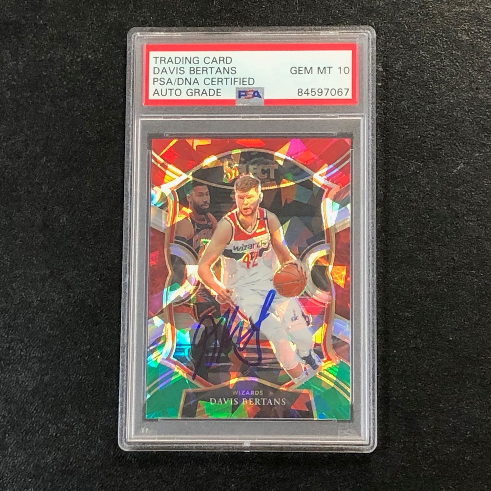 2020-21 PANINI SELECT #28 DAVIS BERTANS SIGNED CARD AUTO 10 PSA/DNA SLABBED WIZA COLLECTIBLE MEMORABILIA