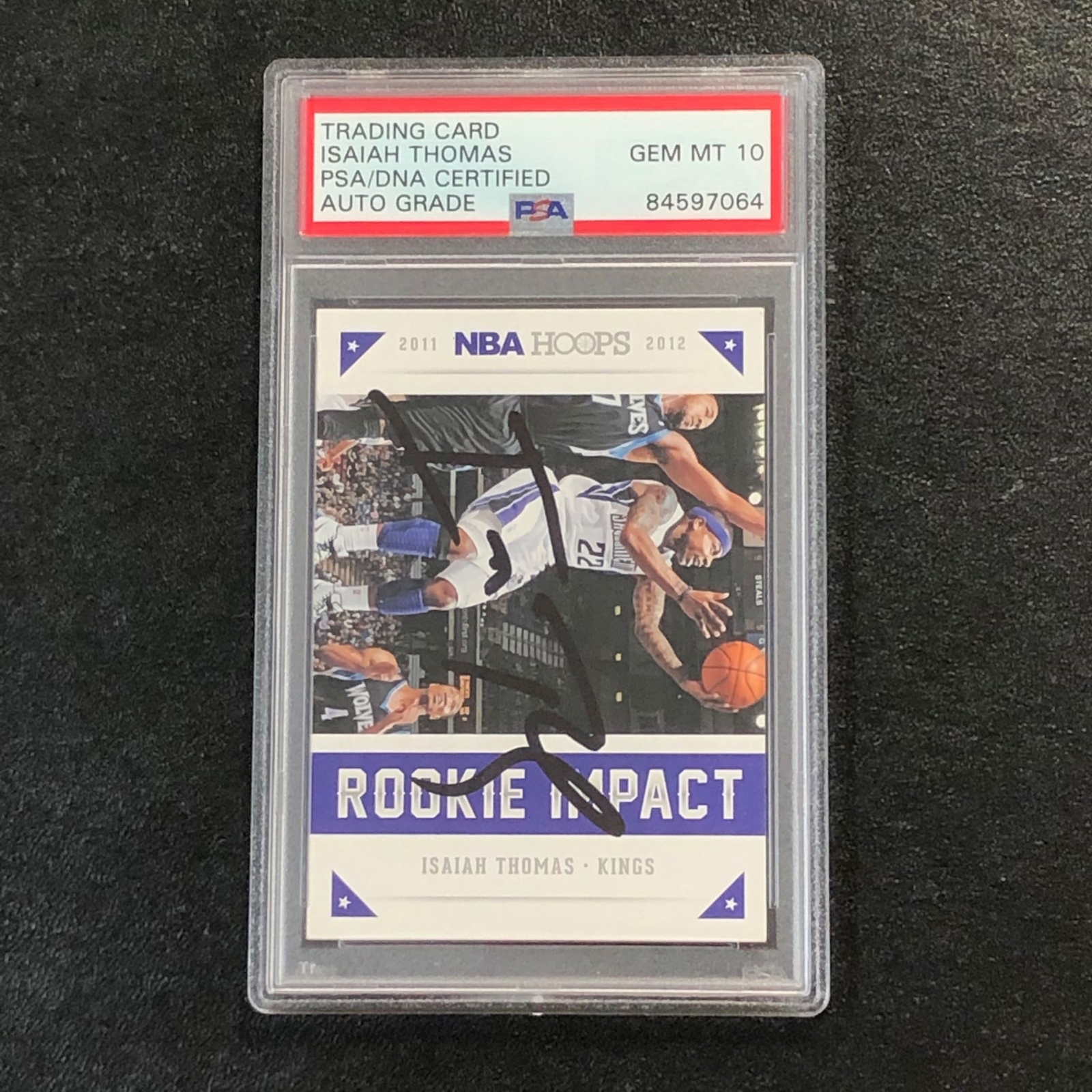 2012-13 NBA Hoops Rookie Impact #6 Isaiah Thomas Signed Card AUTO 10 PSA Slabbed