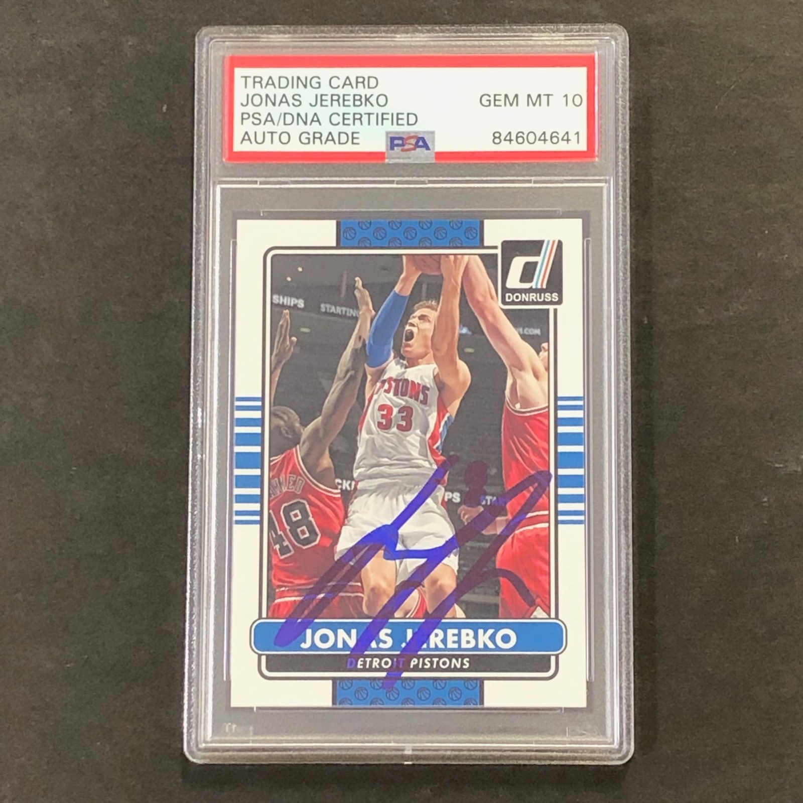 2014-15 Donruss Basketball #116 Jonas Jerebko Signed Card AUTO 10 PSA Slabbed Pi