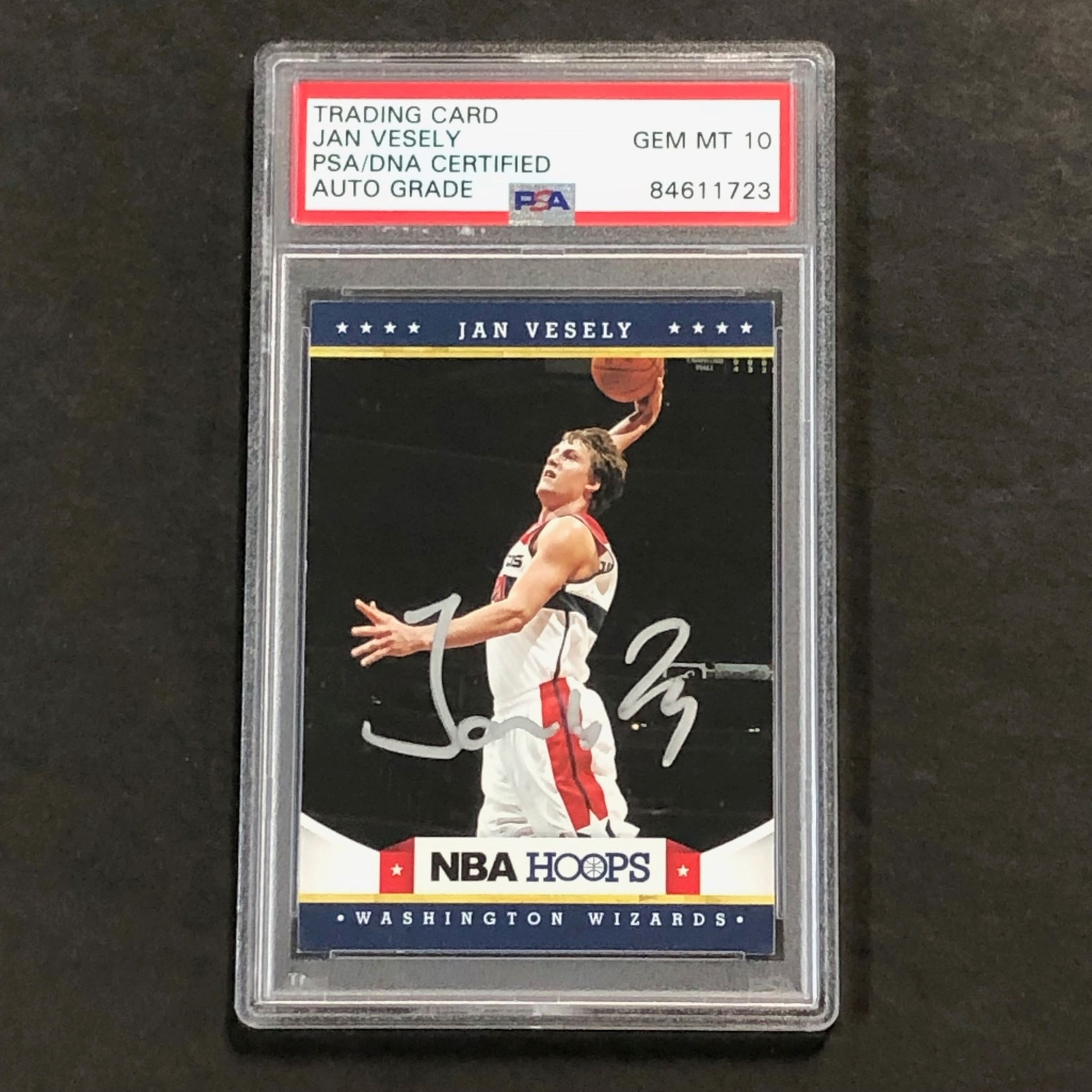 2012-13 NBA HOOPS #227 JAN VESELY SIGNED AUTO 10 PSA SLABBED WIZARDS COLLECTIBLE MEMORABILIA