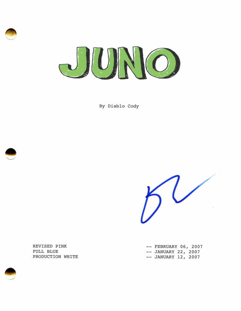 ELLIOT PAGE SIGNED AUTOGRAPH JUNO FULL MOVIE SCRIPT - ELLEN PAGE, VERY RARE!