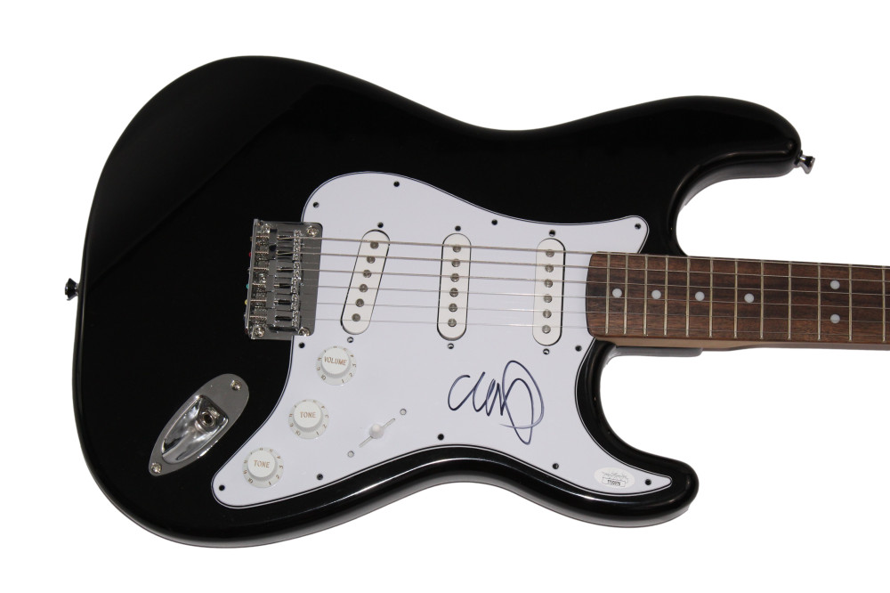 CHRIS MARTIN SIGNED AUTOGRAPH FULL SIZE BLK FENDER ELECTRIC GUITAR COLDPLAY JSA