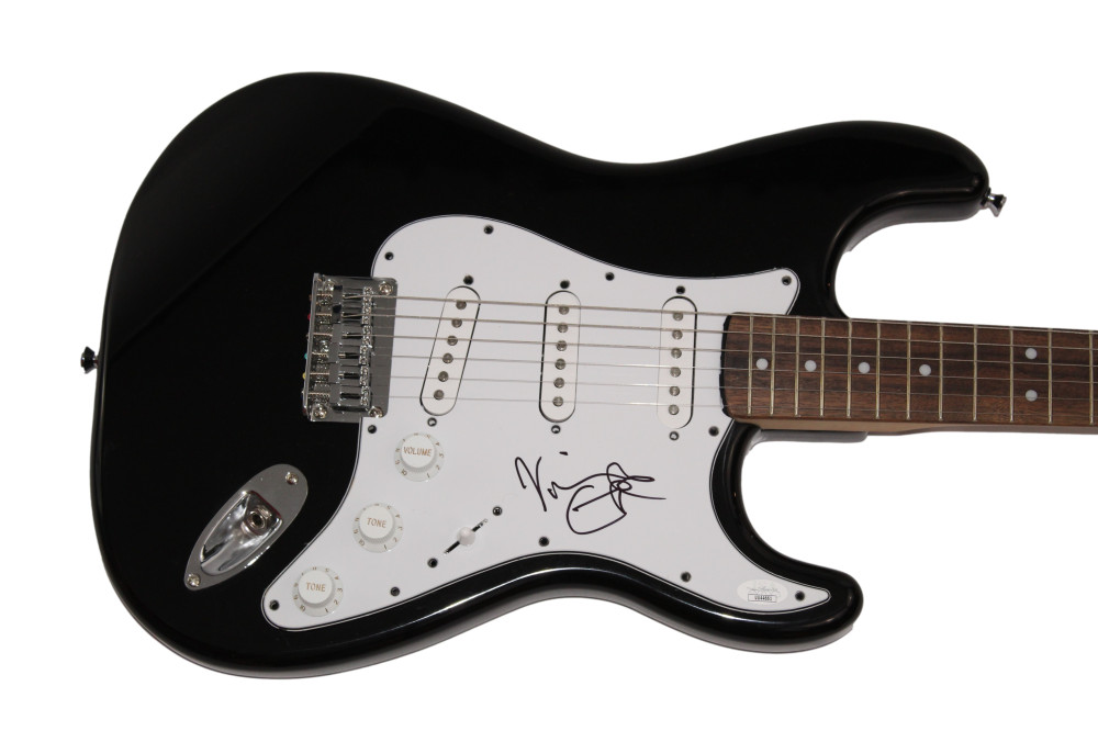VIVIAN CAMPBELL SIGNED AUTOGRAPH BLK FENDER ELECTRIC GUITAR DEF LEPPARD JSA COA