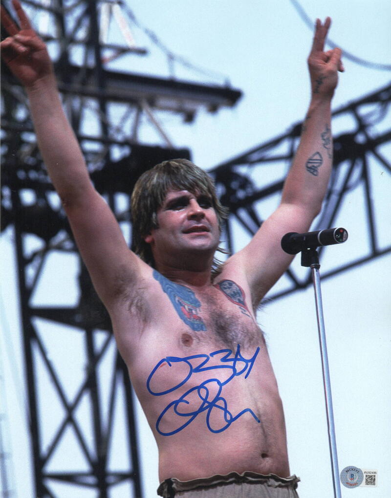 OZZY OSBOURNE SIGNED 11X14 PHOTO BLACK SABBATH AUTOGRAPH BECKETT WITNESS HOLO 10