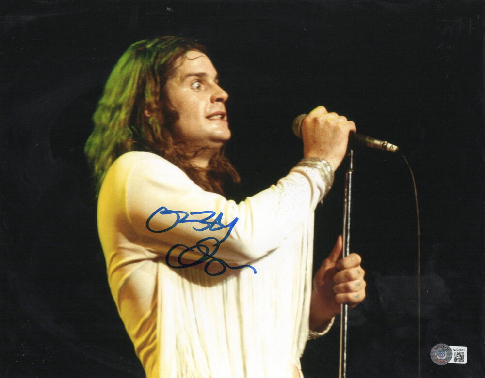 OZZY OSBOURNE SIGNED 11X14 PHOTO BLACK SABBATH AUTOGRAPH BECKETT WITNESS HOLO 14