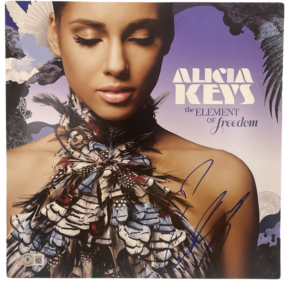 ALICIA KEYS SIGNED THE ELEMENT OF FREEDOM ALBUM VINYL AUTOGRAPH BECKETT COLLECTIBLE MEMORABILIA