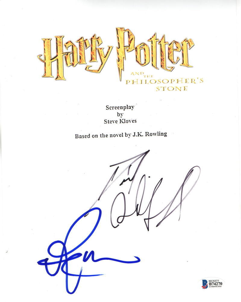DANIEL RADCLIFFE RUPERT GRINT SIGNED HARRY POTTER AND SORCERER'S STONE SCRIPT 2