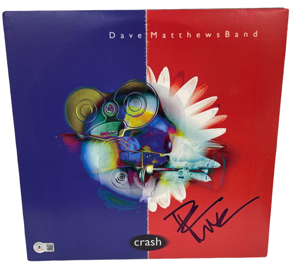DAVE MATTHEWS SIGNED CRASH ALBUM VINYL AUTHENTIC AUTOGRAPH BECKETT LOA 1