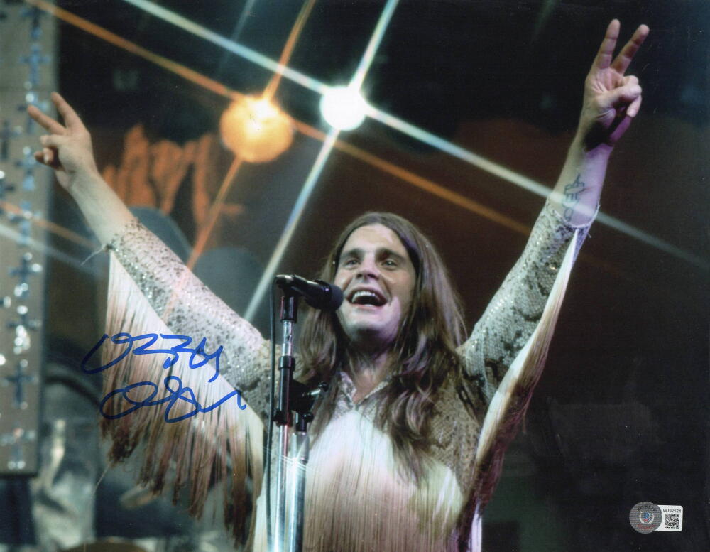 OZZY OSBOURNE SIGNED 11X14 PHOTO BLACK SABBATH AUTOGRAPH BECKETT WITNESS HOLO 12