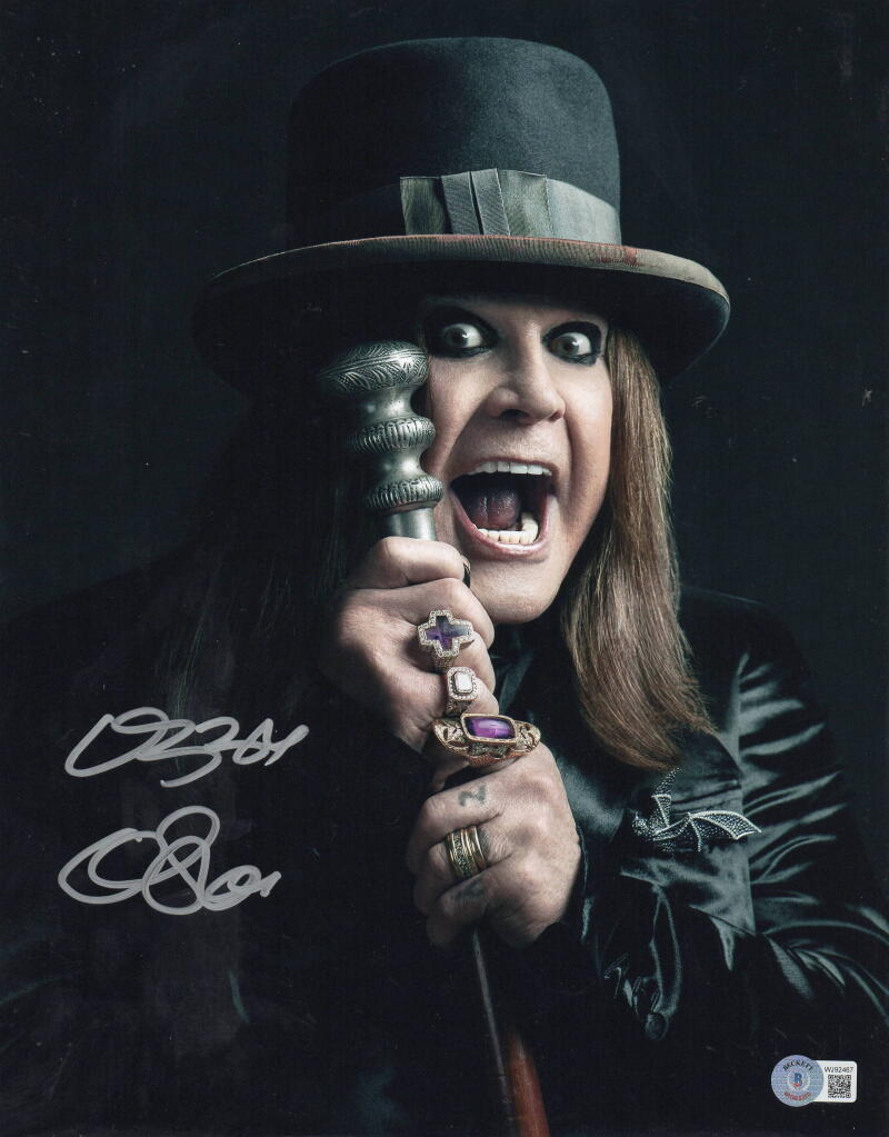 OZZY OSBOURNE SIGNED 11X14 PHOTO BLACK SABBATH AUTOGRAPH BECKETT WITNESS HOLO 27
