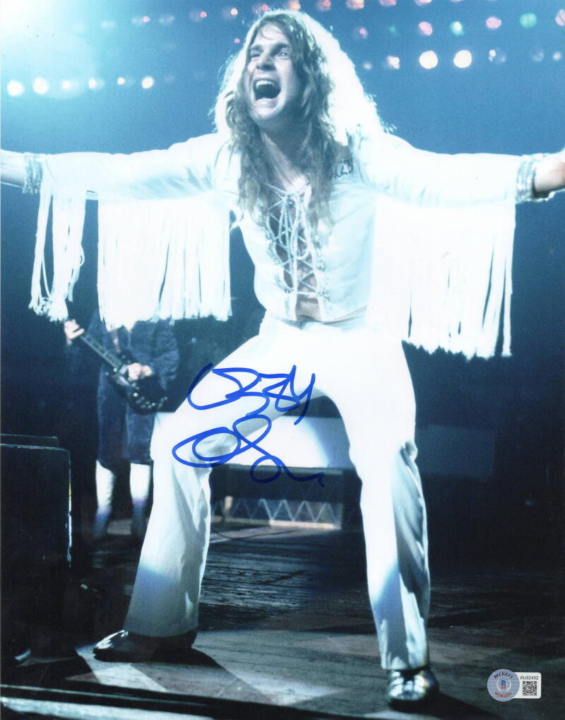 OZZY OSBOURNE SIGNED 11X14 PHOTO BLACK SABBATH AUTOGRAPH BECKETT WITNESS HOLO 39