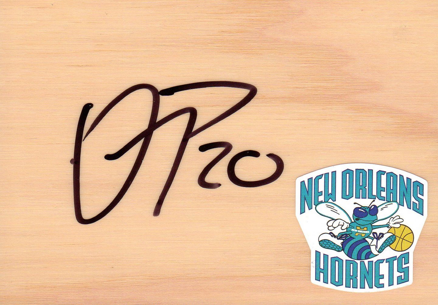 NEW ORLEANS PELICANS QUINCY PONDEXTER SIGNED FLOORBOARD COA COLLECTIBLE MEMORABILIA