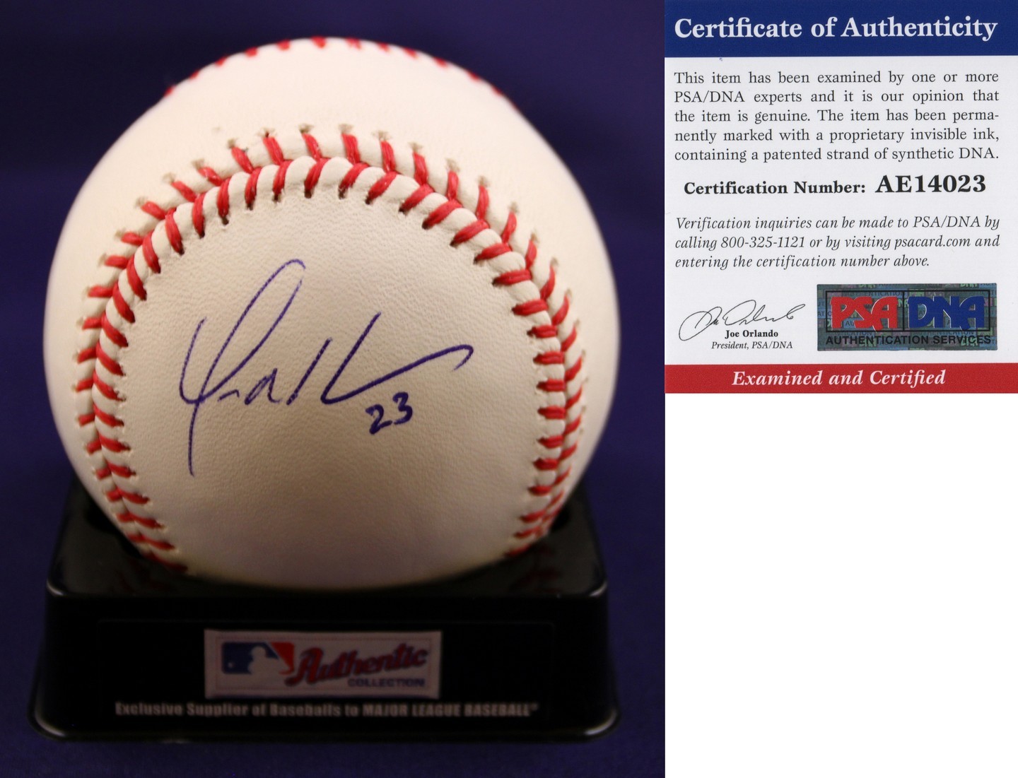 San Diego Padres Yonder Alonso Signed Authentic MLB Baseball PSA/DNA COA