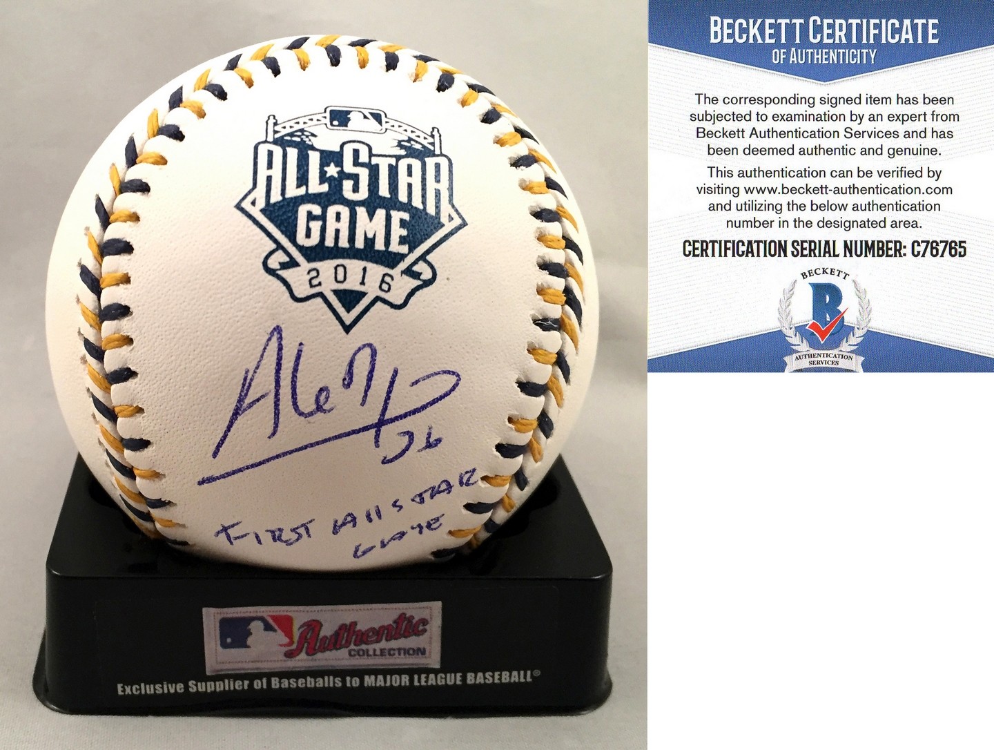 St. Louis Cardinals Aledmys Diaz Signed 2016 MLB All Star Baseball Beckett BAS C