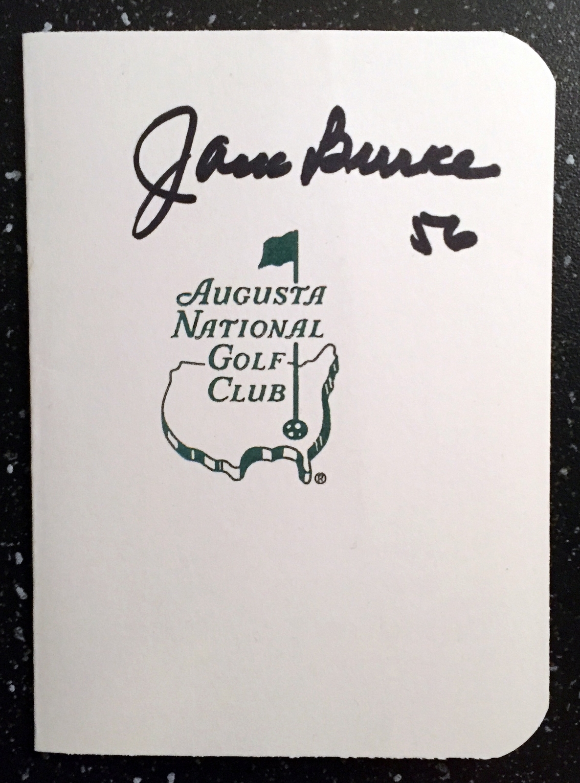 Jack Burke Signed Masters Scorecard 5 COA