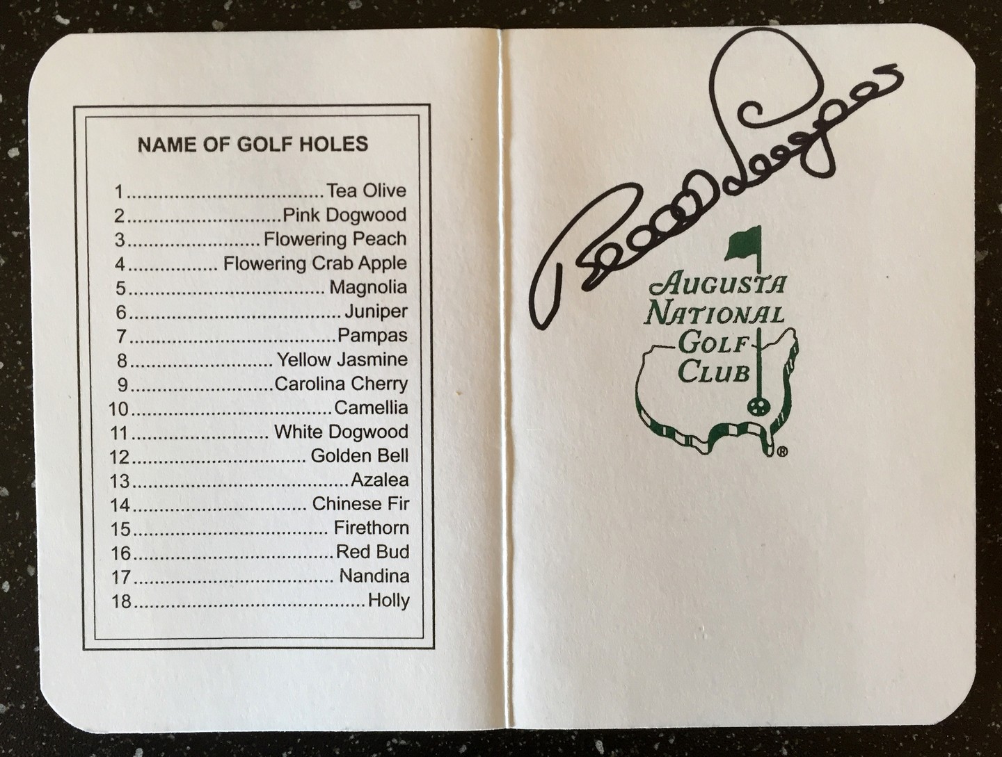 Bernhard Langer Signed Masters Scorecard COA