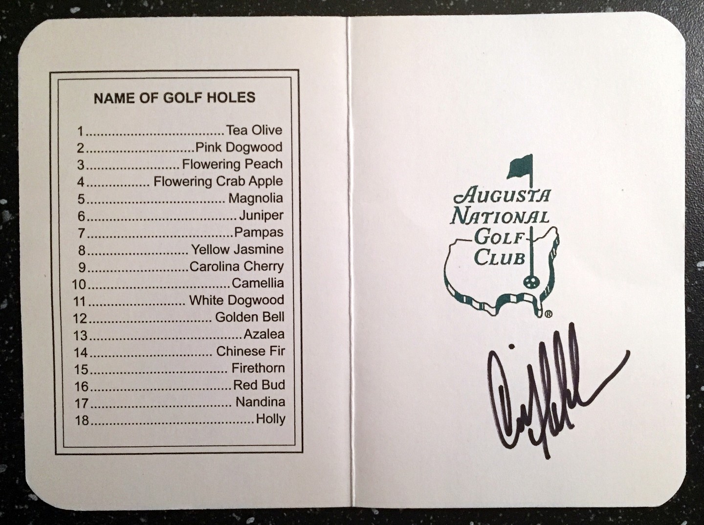 Craig Stadler Signed Masters Scorecard Masters Champion COA