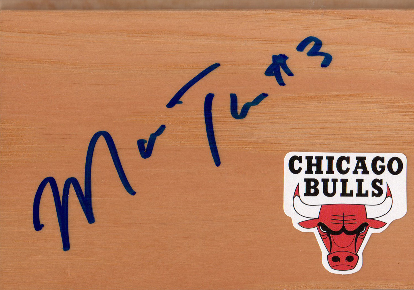 CHICAGO BULLS MALCOLM THOMAS SIGNED FLOORBOARD COA COLLECTIBLE MEMORABILIA