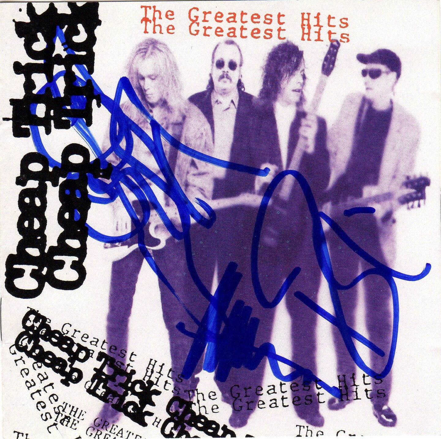 Cheap Trick Band Signed CD Cover Rick Nielsen Robin Zander Tom Petersson COA
