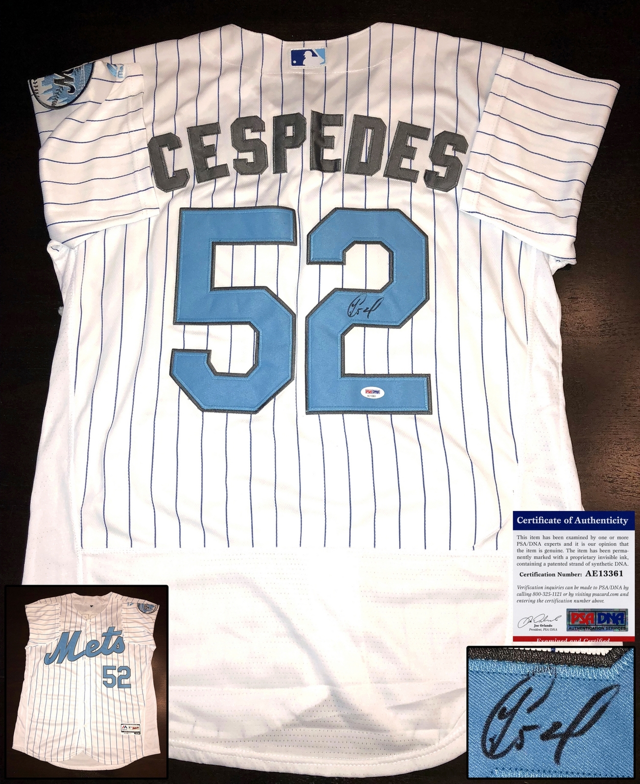 New York Mets Yoenis Cespedes Signed Jersey PSA/DNA 4 COA