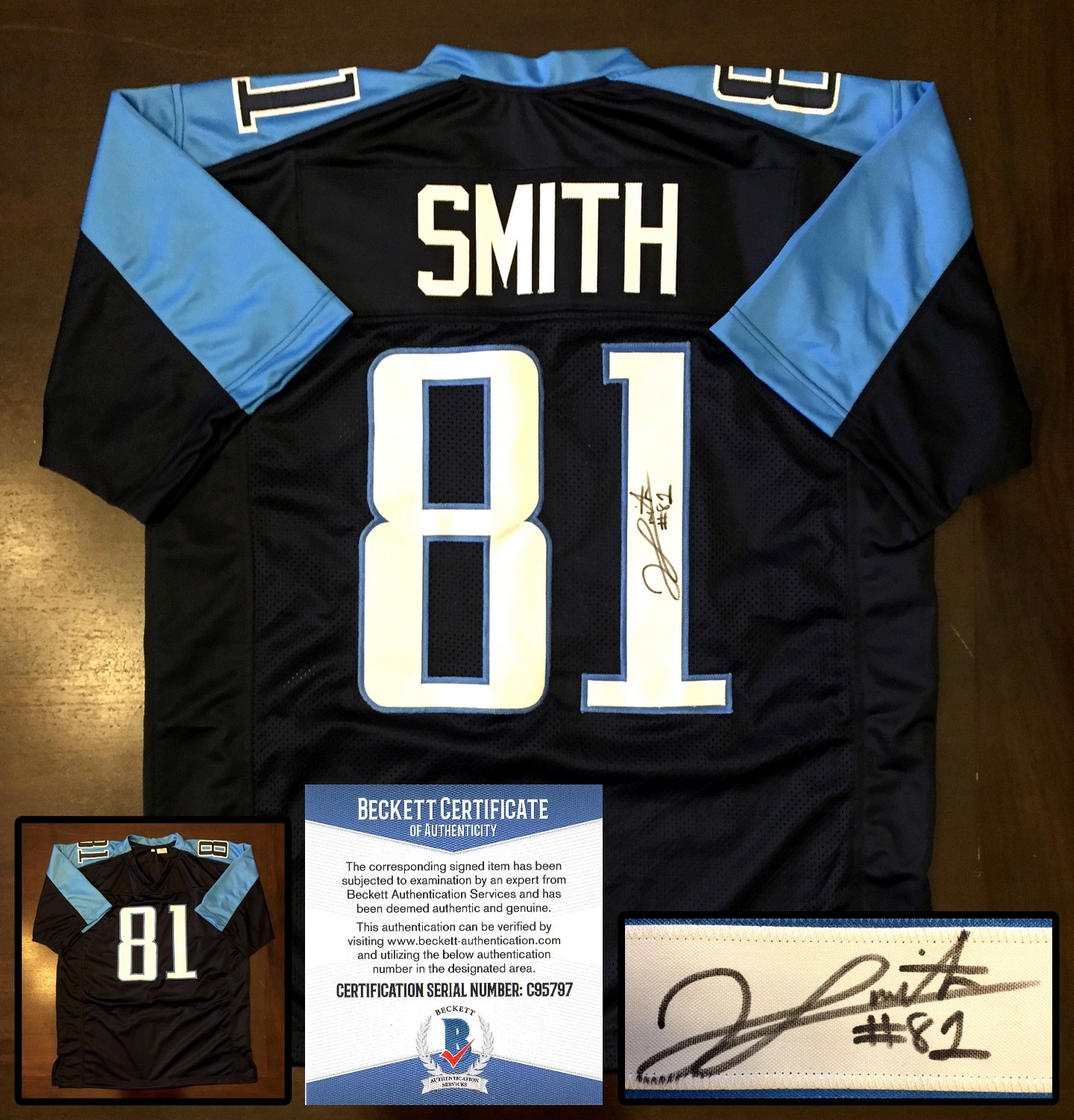 Tennessee Titans Jonnu Smith Signed Jersey Beckett BAS COA