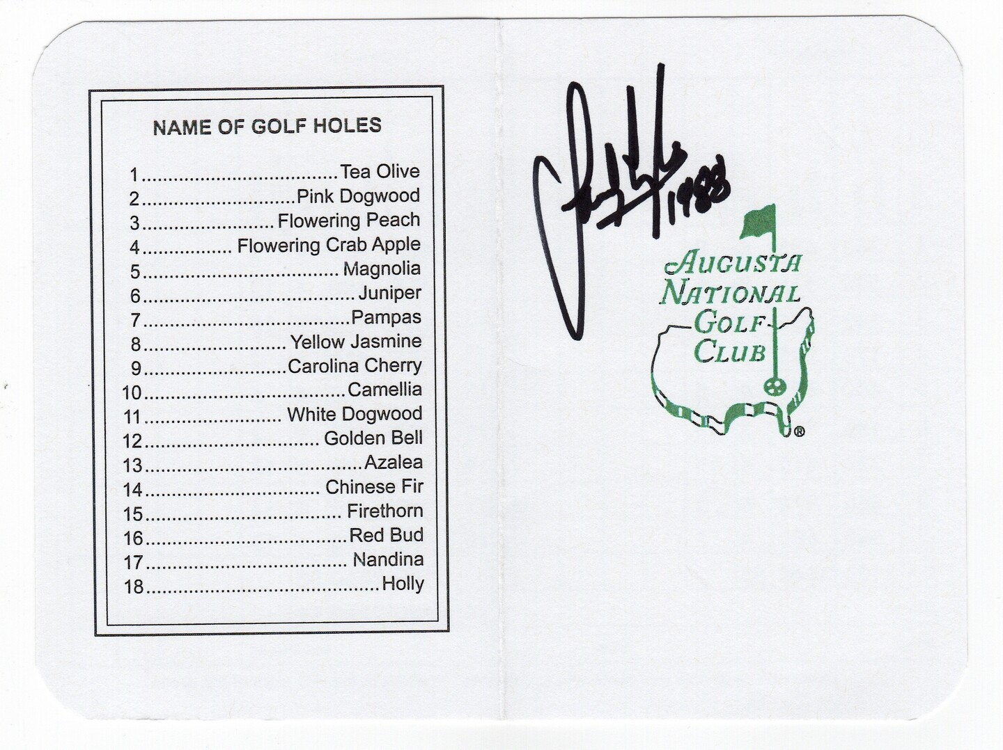 Sandy Lyle Signed Masters Scorecard 2 COA