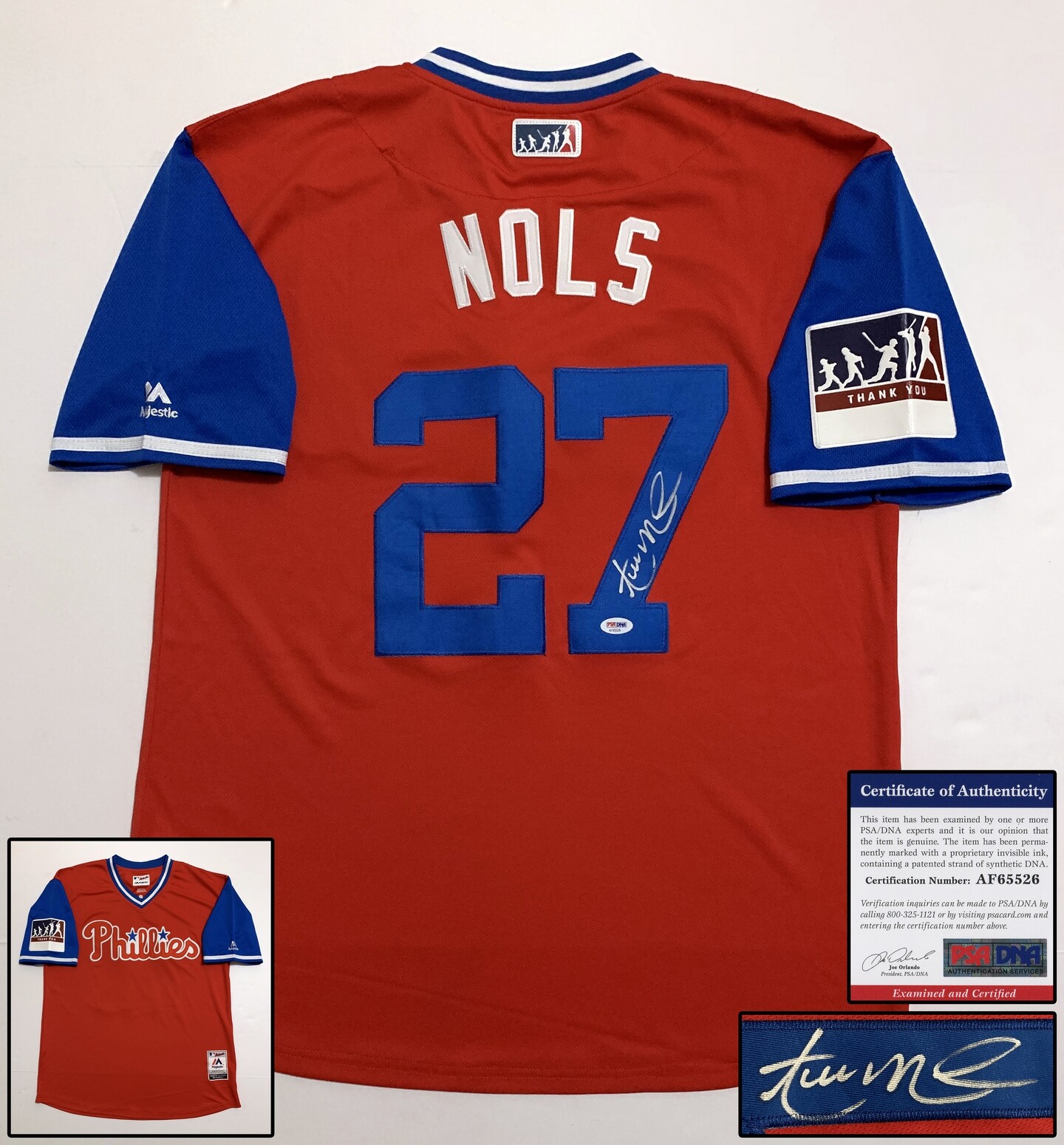 Philadelphia Phillies Aaron Nola Signed Nickname Jersey PSA/DNA COA