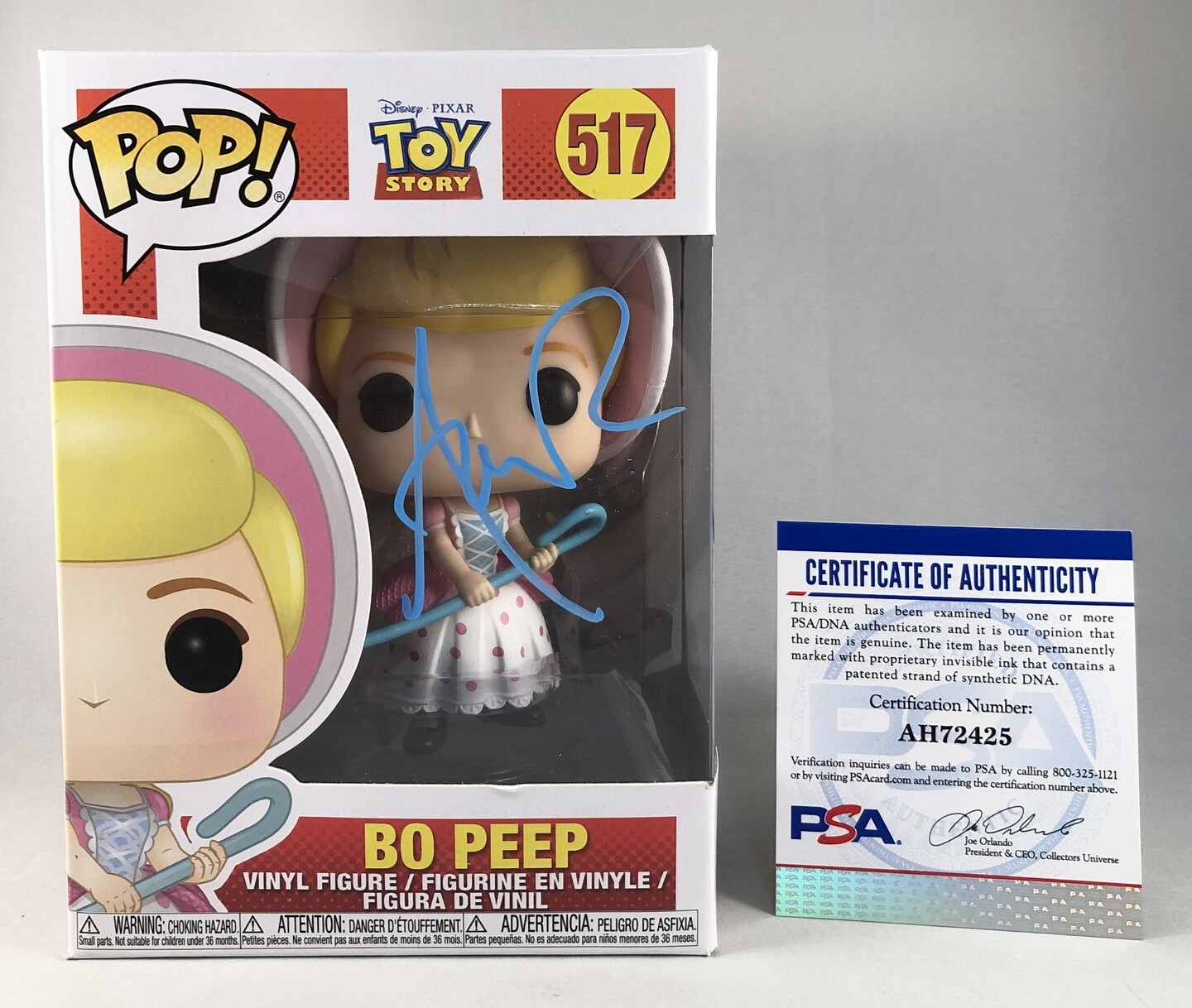 ANNIE POTTS SIGNED BO PEEP TOY STORY FUNKO POP PSA/DNA COA COLLECTIBLE MEMORABILIA