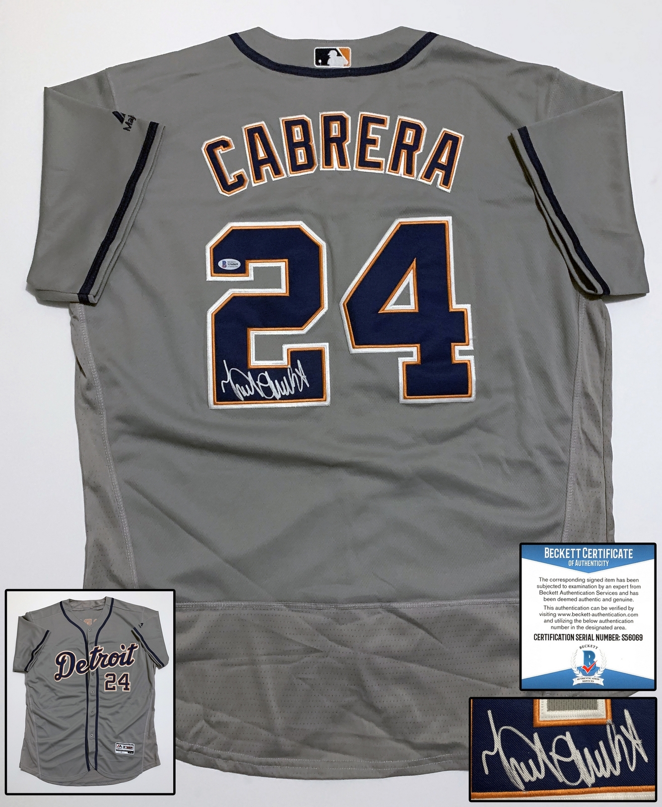 Detroit Tigers Miguel Cabrera Signed Jersey Beckett BAS COA