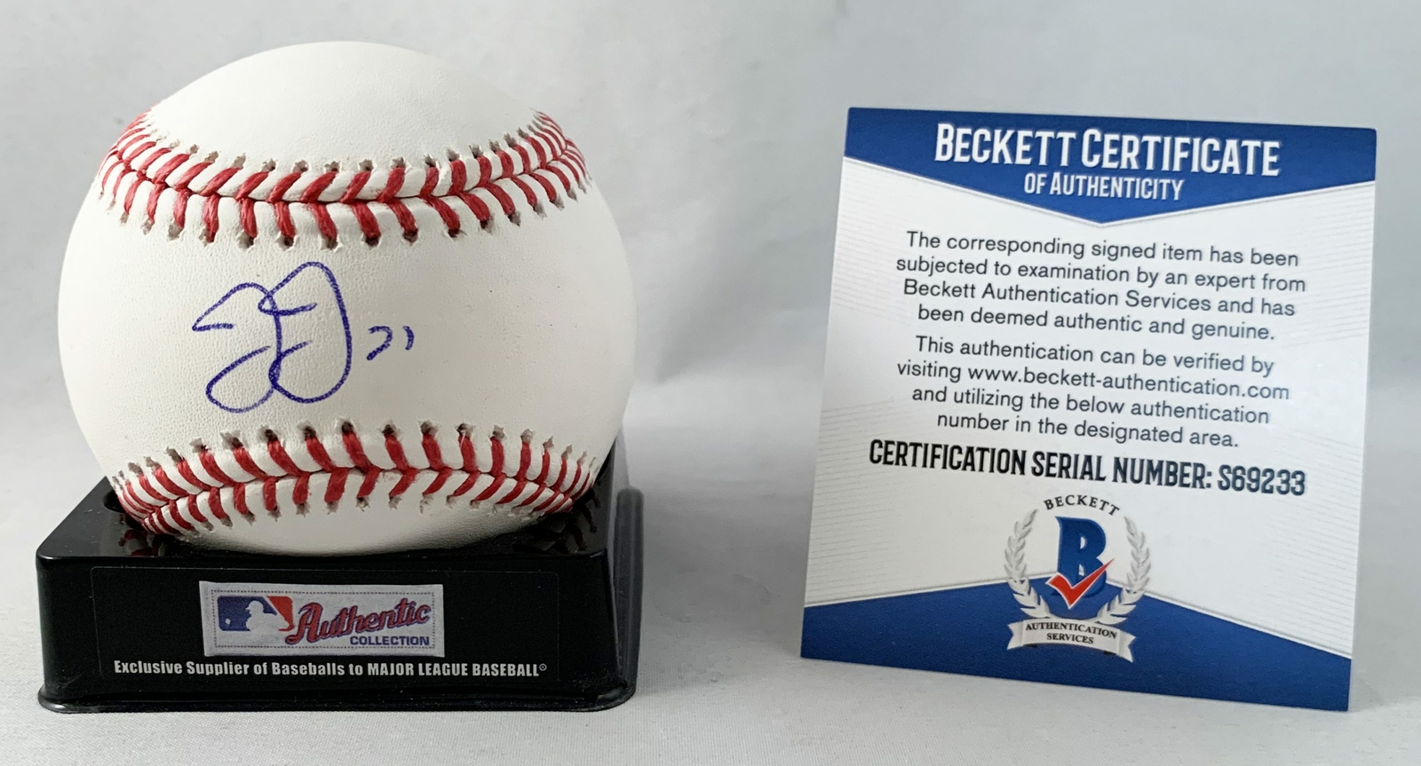 Miami Marlins JJ Bleday Signed Authentic MLB Baseball Beckett BAS COA