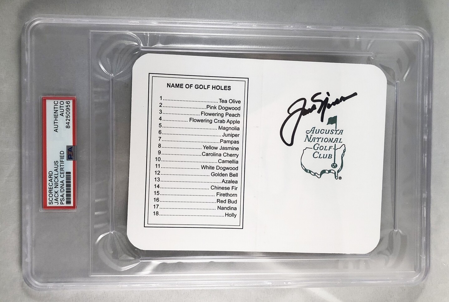 Jack Nicklaus Signed Masters ScoreCard 5 PSA/DNA COA