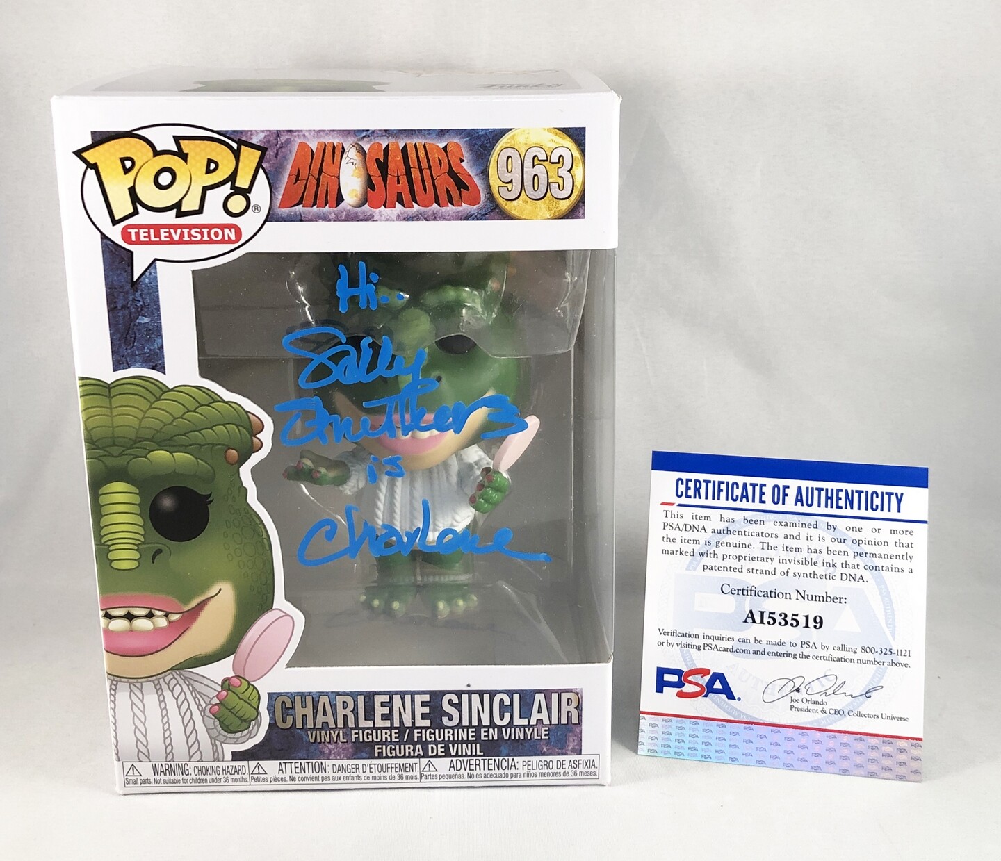 Sally Struthers Signed Funko Pop Dinosaurs Charlene Sinclair PSA/DNA COA