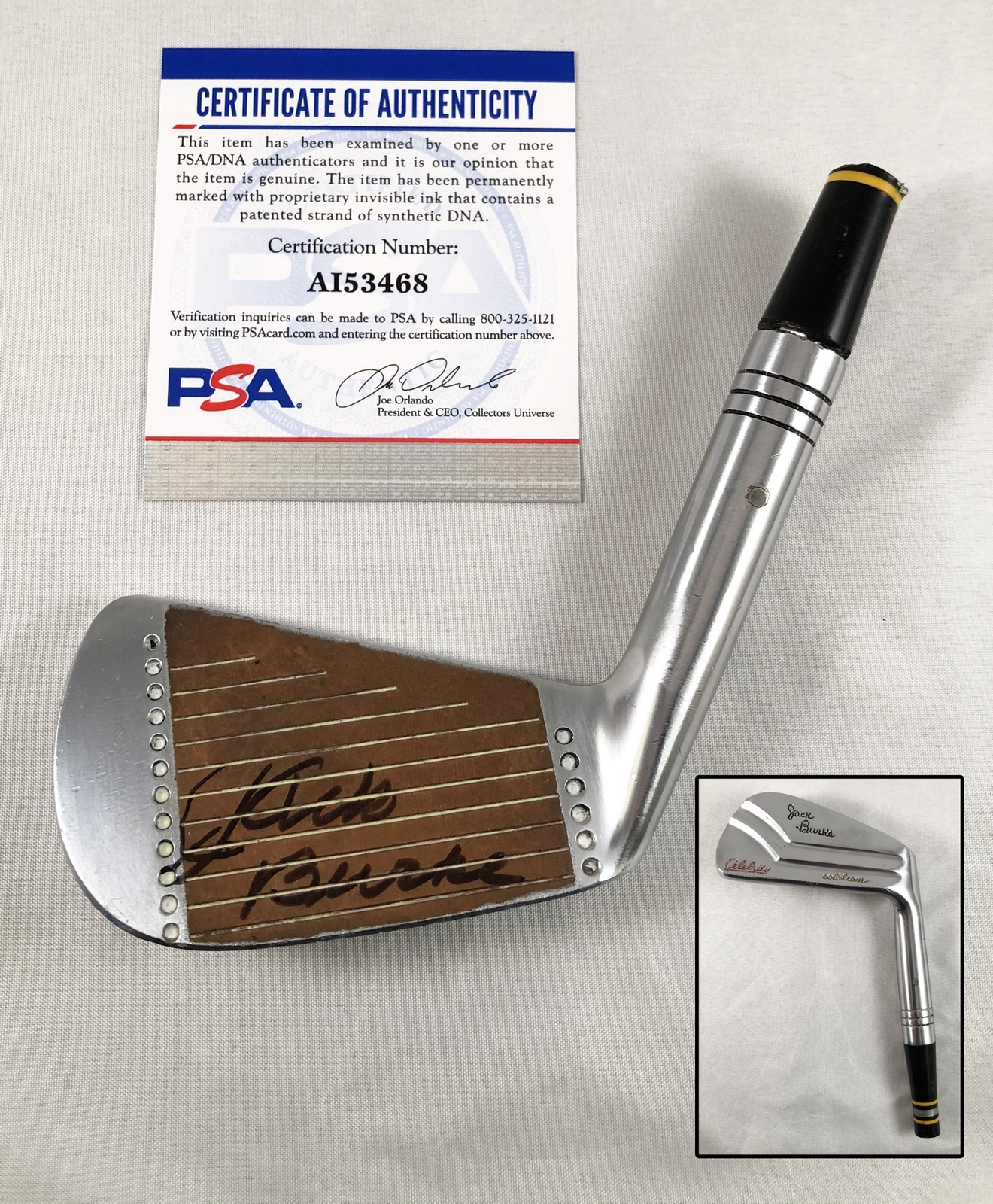 Masters Champion Jack Burke Signed Golf Club Head PSA/DNA COA