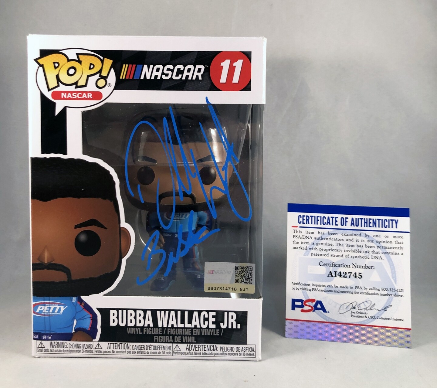 Bubba Wallace Signed Funko Pop Nascar 11 PSA/DNA COA