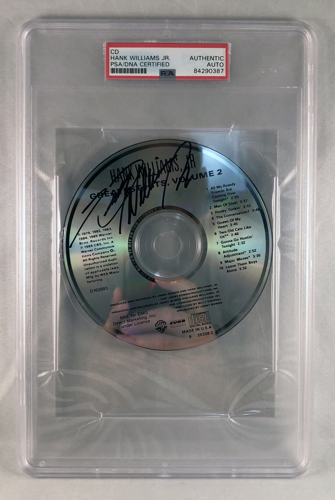 Country Singer Hank Williams Jr Signed CD PSA/DNA 2 COA