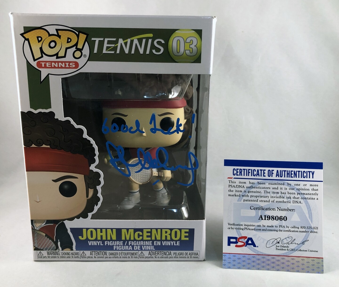 John McEnroe Signed Funko Pop Tennis 03 PSA/DNA COA