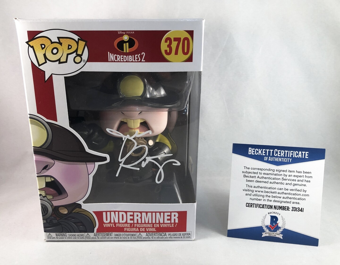 John Ratzenberger Signed Funko Pop Underminer Incredibles PSA/DNA 1 COA